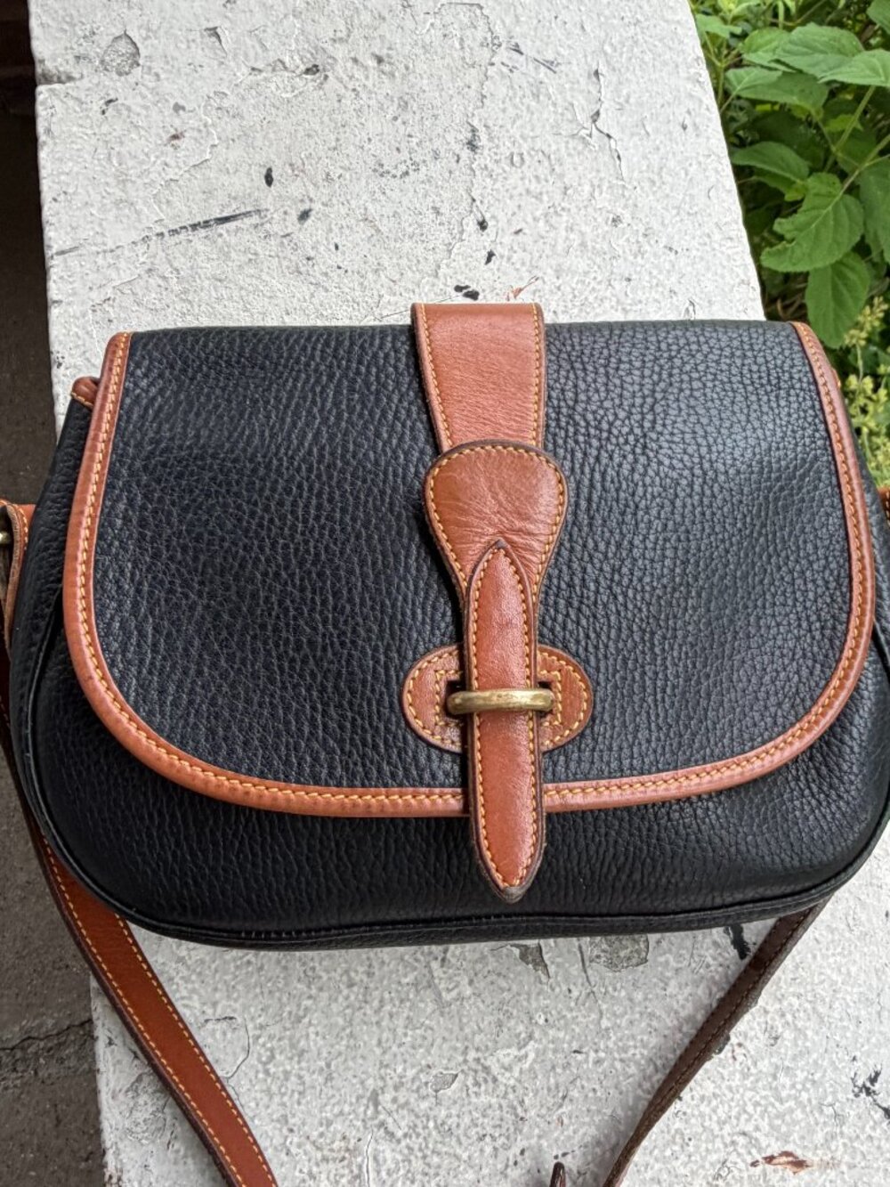 Dooney & Bourke Vintage USA Black Equestrian Tack Bag Shoulder Crossbody Unisex